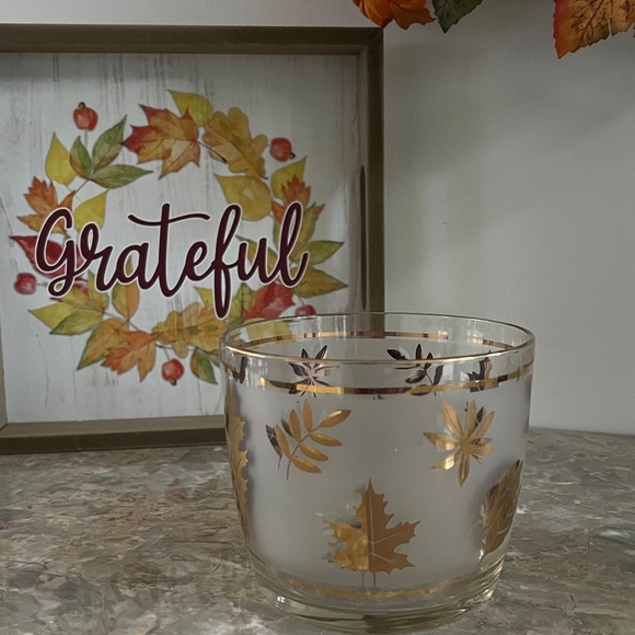 Beautiful Libbey 'Golden Foliage' Ice Bucket - Picture 1 of 7